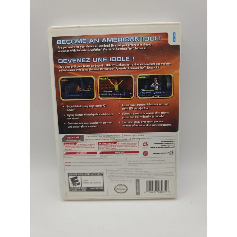 Karaoke Revolution Presents: American Idol Encore 2 (Nintendo Wii, 2008)